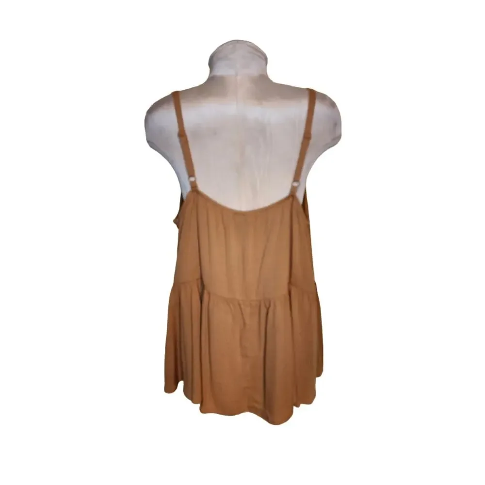 Torrid Crinkle Gauze Strappy Tank Biscuit‎ Size 2 NWT - Picture 2 of 5